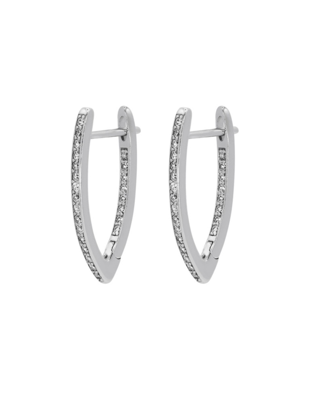 Huggies Earrings Cubic Zirconia Platinum Plated